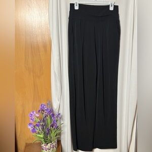 Athleta Black Seasoft Wide Leg High Waisted Pants Size Medium Tall